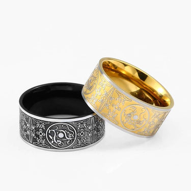 Titanium Steel 'FOUR GUARDIAN ANIMALS' Amulet Ring